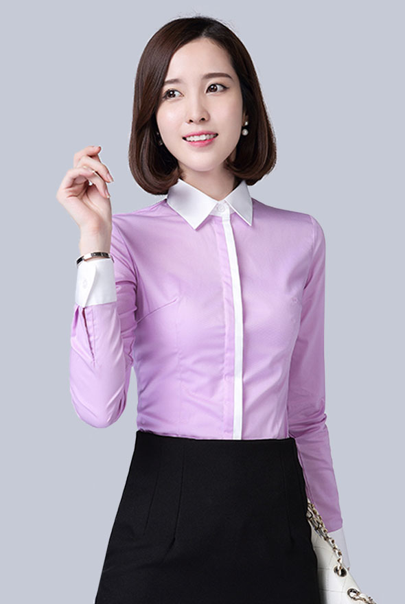 女士正裝修身長(zhǎng)袖襯衣定制